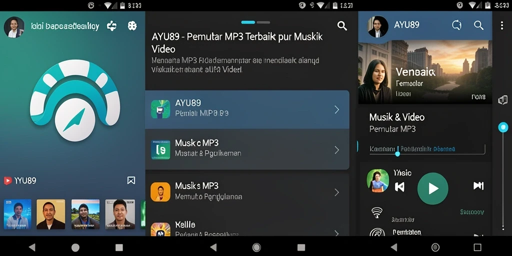Antarmuka AYU89 yang sederhana dan fungsional untuk Pemutar MP3.