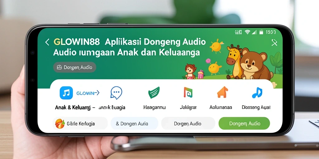 Tampilan antarmuka GLOWIN88 yang ramah anak dan menarik.