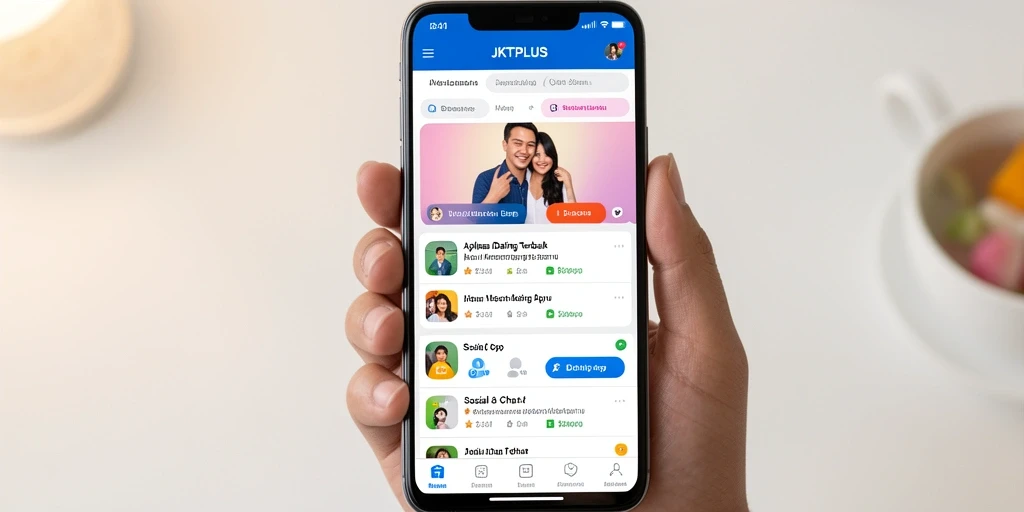 Antarmuka JKTPLUS yang menarik dan mudah digunakan untuk berkencan.