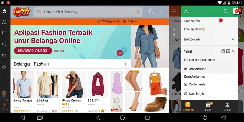 Antarmuka aplikasi LAWAS777 yang menarik dan intuitif untuk berbelanja fashion.