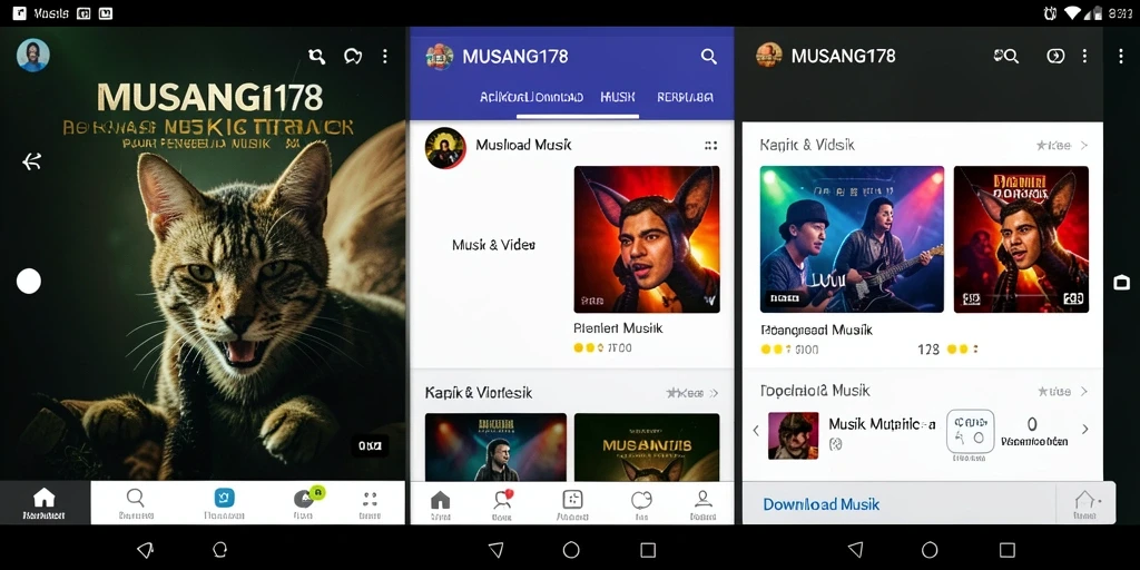 Tampilan antarmuka MUSANG178 dengan fitur Download Musik yang mudah digunakan.