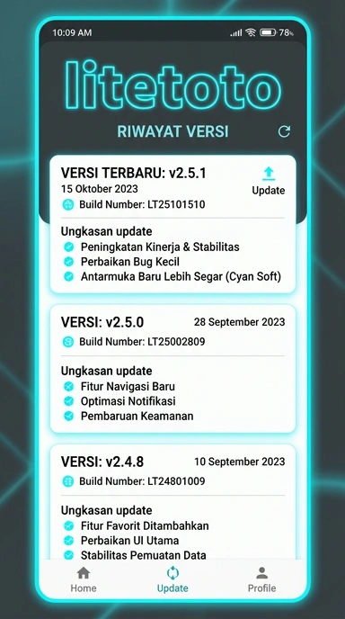 Riwayat Versi Aplikasi litetoto untuk Pengguna Android